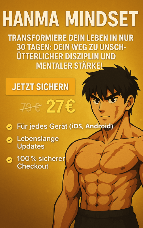 Hanma Mindset System- Das 30-Tage-System für eiserne Disziplin, Fokus und mentale Stärke