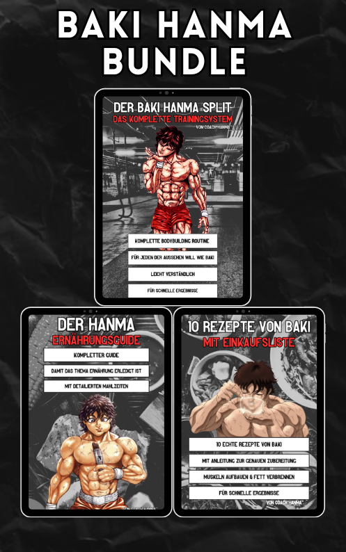 Baki Hanma Bundle - Detailierteres Training und Ernährung mit echten Baki Rezepten spart 50% kosten
