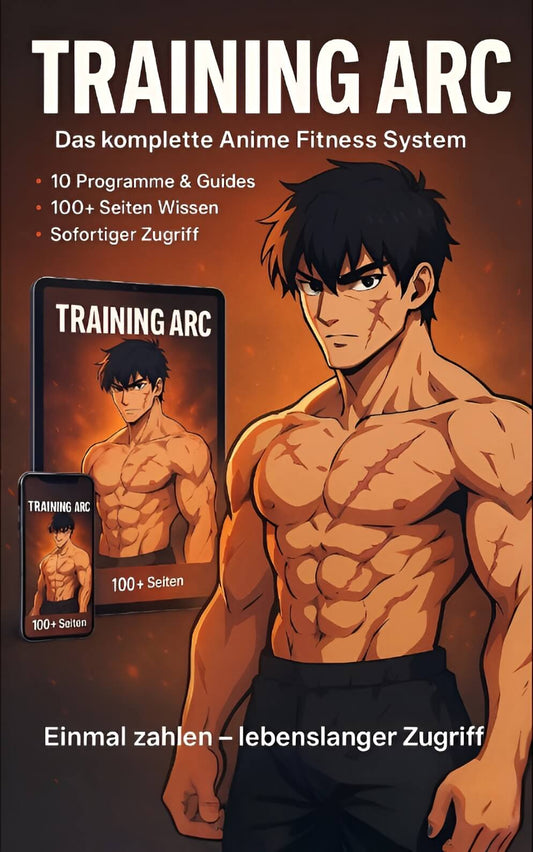 Training Arc – Das komplette Anime Fitness System (8 Trainingspläne + 2 Ernährungs-Guides, PDF, Sofort-Download)